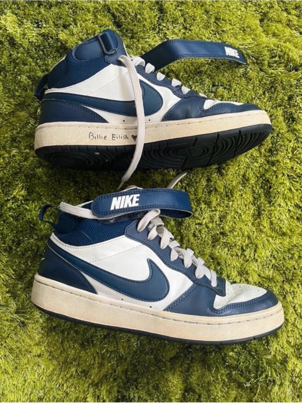 Nike Mid-Top Sneakers in Navy and White